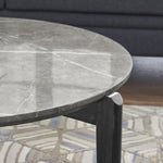 ZUN Living Room Coffee Table: Modern and stylish 24 inch round small coffee table, imitation marble W1781P178694