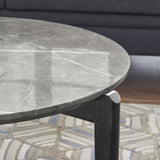 ZUN Living Room Coffee Table: Modern and stylish 24 inch round small coffee table, imitation marble W1781P178694