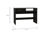 Home Office Set, Two Parts Set, One Drawer, Desktop, Keyboard Tray, Stand, Five Shelves, Black B097133193