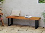2PCS Solid Acacia Wood Outdoor Dining Bench , 800 LBS Weight Capacity Patio Garden Bench 95720090