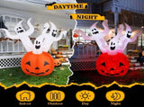 5.9 FT Halloween Inflatable Pumpkin Ghost Outdoor Decorations, Scary Blow up Yard Decor with 49008803