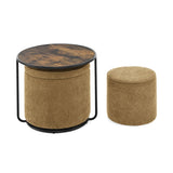 Ottoman, multi-functional combination set table Ottoman, combination of Ottoman and table, with drum W487P243609