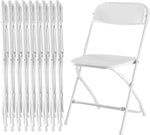 ZUN 10 Pcs Folding Chair Plastic, Foldable Stackable Portable Seat with Metal Frame 330lb Capacity, 11531511