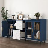Modern Kitchen Pantry Cabinet , 55" Coffee Bar Cabinet with 2 Drawers, 2 Open W409P171575