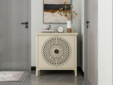 Hollow-Carved 2 Door Accent Cabinet Sideboard Buffet Storage Cabinet with Adjustable Shelf for W688P225282