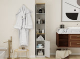 72" Tall Slim Storage Cabinet, 6-Tier Narrow Freestanding Bathroom Cabinet with 1 Door and 2 86929190