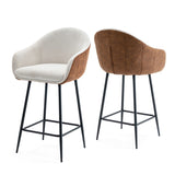 ZUN 26.5'' Modern - Style counter height bar stools, with comfortable upholstery,durable metal legs N780P225243B