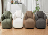 360&deg Swivel Chair, 38.2" Accent Chair Sofa, Upholstered Swivel Barrel Sofa Chair with a Throw Pillow N719P288552D