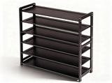 26.8*9.84*35.4in 6-Tier Flat Bamboo Shoe Rack, Coffee Color 30964611