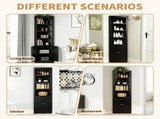 71" Tall Corner Storage Cabinet with 2 Doors, 5-Tier Metal Cabinet with Adjustable Shelves, T2398P504065