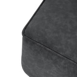 Square PU Leather Ottoman,Black N757P180768B