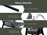 Gray 2 Pack Stackable Patio Dining Chairs, Ergonomic Steel Frame Breathable Fabric Outdoor Chairs 84632774
