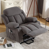 Power Lift Recliner Chair with Heat and Massage Electric Fabric Recliner Chair for Elderly with Side W1521P303241