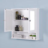 ZUN Wall Mounted Bathroom Cabinet with 2 Mirror Doors and Adjustable Shelf 66365074