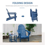 ZUN Folding Adirondack Chair, Faux Wood Patio & Fire Pit Chair, Weather Resistant HDPE for Deck, Outside W2225142495