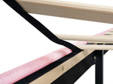Queen Size Upholstered Platform Bed Frame with Modern Button Tufted Linen Fabric Headboard, No Box W311P198067