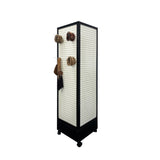 Four sided rotating pegboard display stand made of MDF and aluminum alloy for craft display, vendor W2221P191203