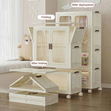 Portable Wardrobe Closet Storage Organizer for Clothes,Clothes Dresser, Magnetic Doors with 4 Cubes 76602554