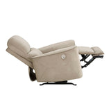 Modern Living Room 1pc Power Rocker Reclining Chair Light Brown Velvet Upholstery Solid Wood Frame B011P264607