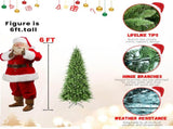 7FT Slim Christmas Tree 1180Tips, PEPVC Branches, Hinged Design for Easy Setup, Stable Metal T3637P598496