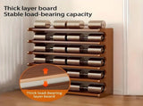 3 Tier Bamboo Shoe Rack, Free Standing Shoe Storage Organizer with Wood Grain Finish, Space Saving 21510435