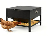 Heavy Duty Stainless Steel Chicken Feed Hopper with Lift Top Cover, Raised Legs Spill-Proof Poultry 61356774