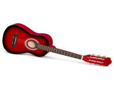Turn red 30-inch Round Acoustic Guitar with Picks, Strings, Capo, Case, Tuner, and Strap 55503979
