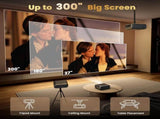 FUDONI Projector with WiFi 6 and Bluetooth Dual-way, Native 1080P 4K Support Outdoor Movie Projector 51249764