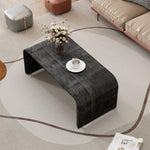 ZUN TREXM Minimalist Coffee Table with Curved Art Deco Design for Living Room or Dining Room WF317095AAB