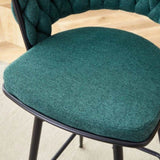 Two rotating bar stools with breathable cotton and linen soft cushions, in a retro green seat and W2920P281917