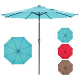 10 ft Patio Umbrella for Table, Outdoor Sun Umbrella with 32 LED Solar Lights, Lake Blue 76771866