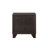 Wooden Nightstand with 2 Drawers in Espresso Finish B016P252964