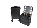 4-in-1 Draw-bar Style Interchangeable Aluminum Rolling Makeup Case-BLACK 28246724