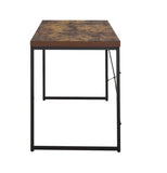 Industrial Style 1pc Writing Desk Wooden Weathered Oak Finish Black Metal Frame Laptop Table Home B2741P335212