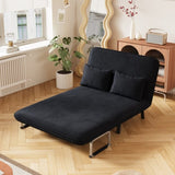 39 Convertible Chair Bed, Tri-Fold Sofa Bed with Adjustable Backrest & Pillow, Leisure Chaise W1767P192815