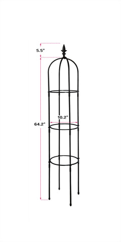 ZUN 6.2ft Garden Obelisk Trellis,Lightweight Rustproof Plastic Coated Metal Tall Tower Trellis 76173444