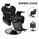 Barber Chair with Round Base and Footrest, PVC Leather Upholstery, ABS Armrests, 10033230