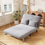 39 Convertible Chair Bed, Tri-Fold Sofa Bed with Adjustable Backrest & Pillow, Leisure Chaise W1767P192812