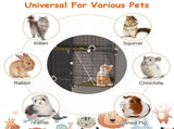 3Tier MultiSpace Cat Enclosure Cage, Indoor Cat Play House with Litter Box Drawer, Reversible 15975338