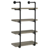 Black and Grey Driftwood Metal 24-inch Wall Shelf B062P153482