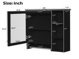 3-in-1 Bathroom Mirror Cabinet, 24-inch Wall Mounted Medicine Cabinet with Adjustable Shelf & Tower N710P401340B