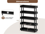 5-Tier Anti-Tipping Open Bookcase with Elevated Legs, Black Display Rack for Home Office 72324254