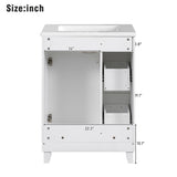 ZUN 24-Inch Bathroom Vanity Cabinet with Ceramic Sink, 2 Drawers, 1 Door WF532034AAK