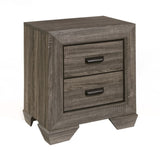 Weathered Grey Grain 2-drawer Nightstand B062P181323