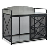 42.8" Heavy Duty Large Dog Crate Furniture for Large Medium Dog, Farmhouse Wooden Dog Kennel Indoor N704P246986E