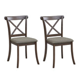 Wooden X Back Dining Chairs Set of 2, Modern Fabric Upholstered Kitchen Side 2PC Chairs, Cross Back W2582P188310