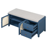 TREXM Shoe Storage Bench, Vintage Shoe Bench with Storage and Cushion, Shoe Bench with Drawers and N715P245263M