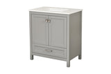 30" Bathroom Vanity with Sink Combo, Fully Assembled Bathroom Sink Cabinet with Marble Countertop, W1573P237850