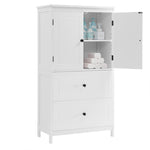 ZUN Bathroom Storage Cabinet, Cabinet with Two Doors and Drawers, Adjustable Shelf, MDF Board, White 98836434