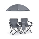 ZUN Outdoor camping chair with umbrella 08116855